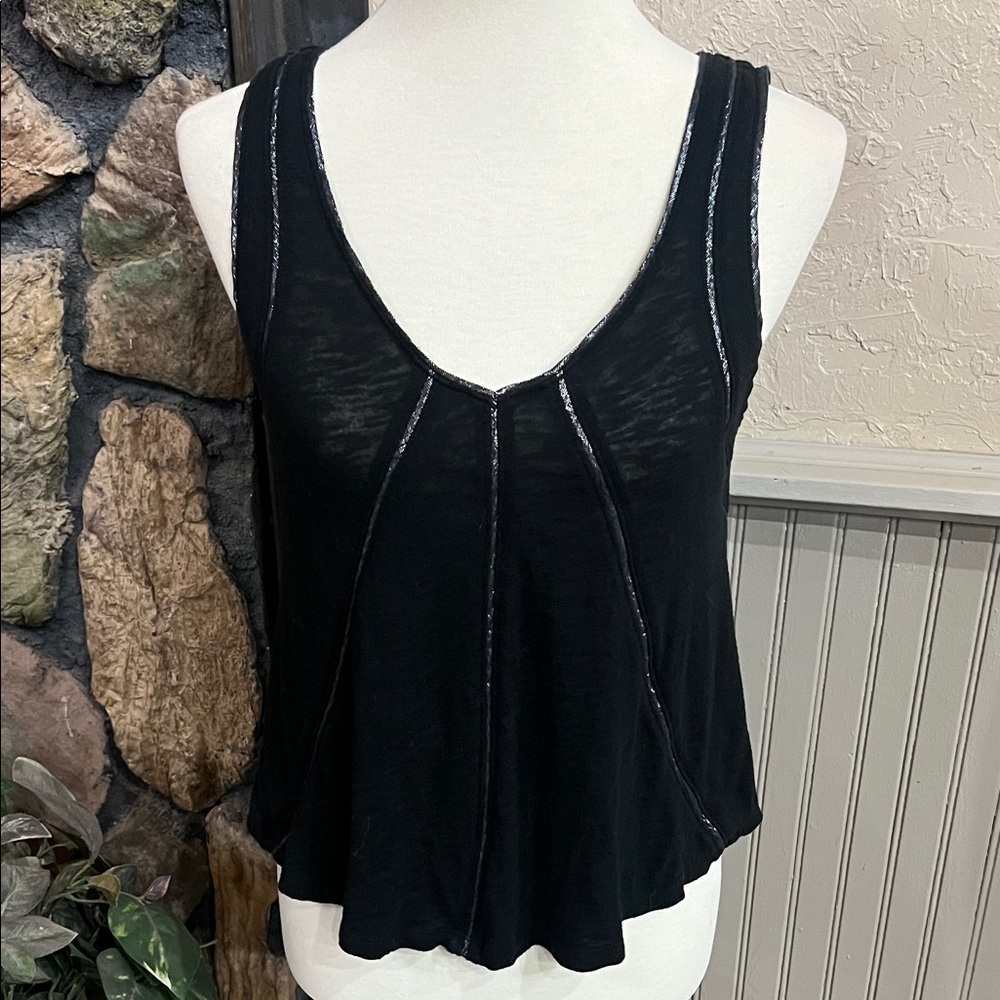 Silence + Noise Black V-Neck Tank Top